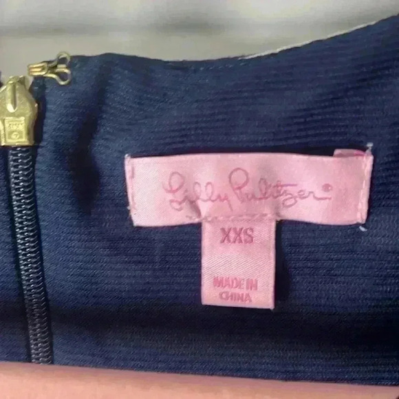 Lilly Pulitzer Striped Janice Shift Dress Size XXS True Navy Ottoman Stripe - Picture 6 of 12